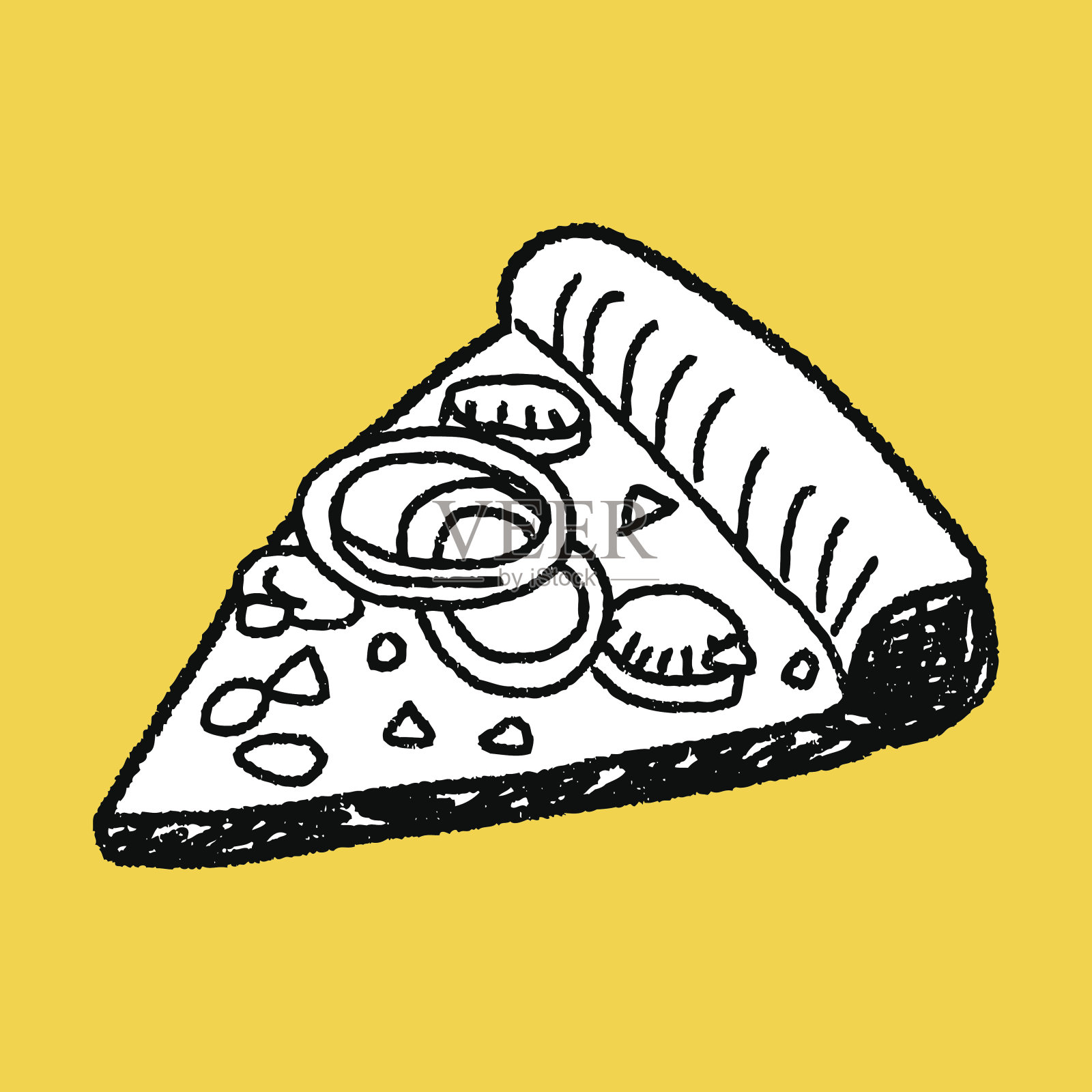 涂鸦的披萨插画图片素材