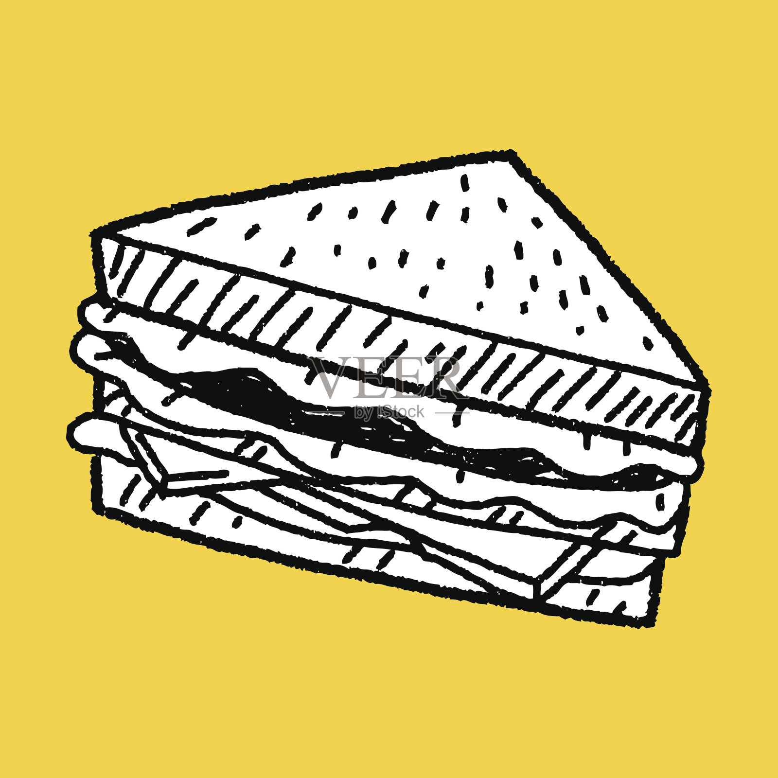 涂鸦三明治插画图片素材