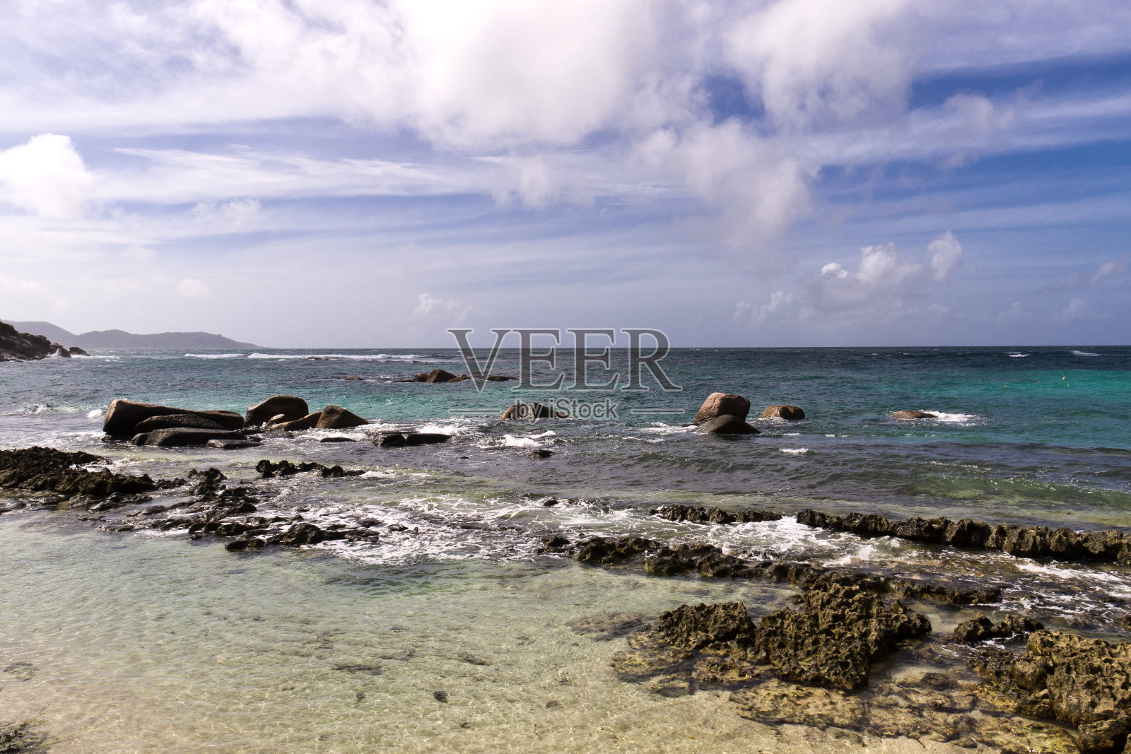 塞舌尔Praslin美丽的海滩照片摄影图片