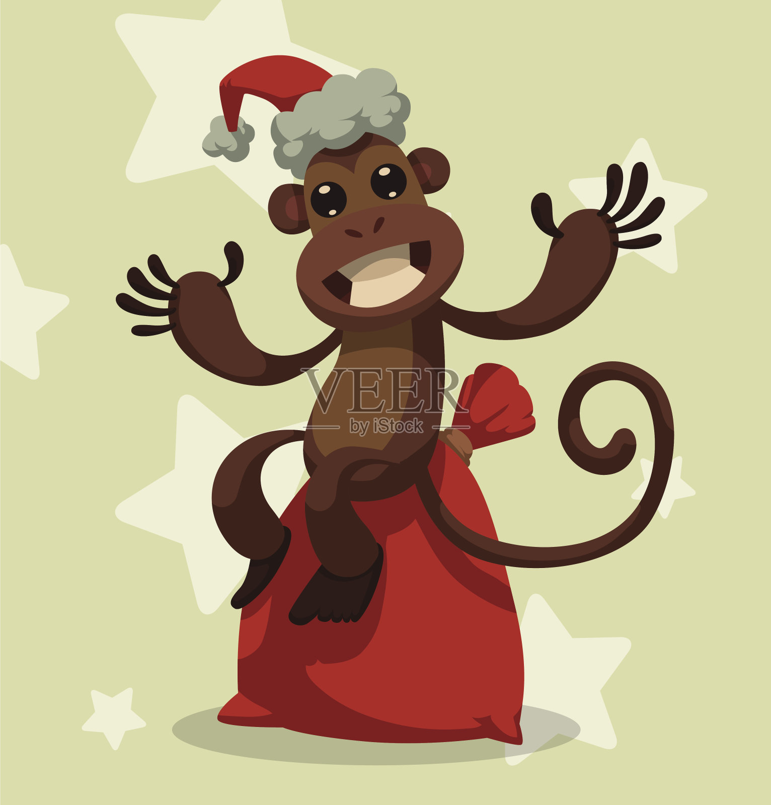 2016年猴年，袋子上插画图片素材