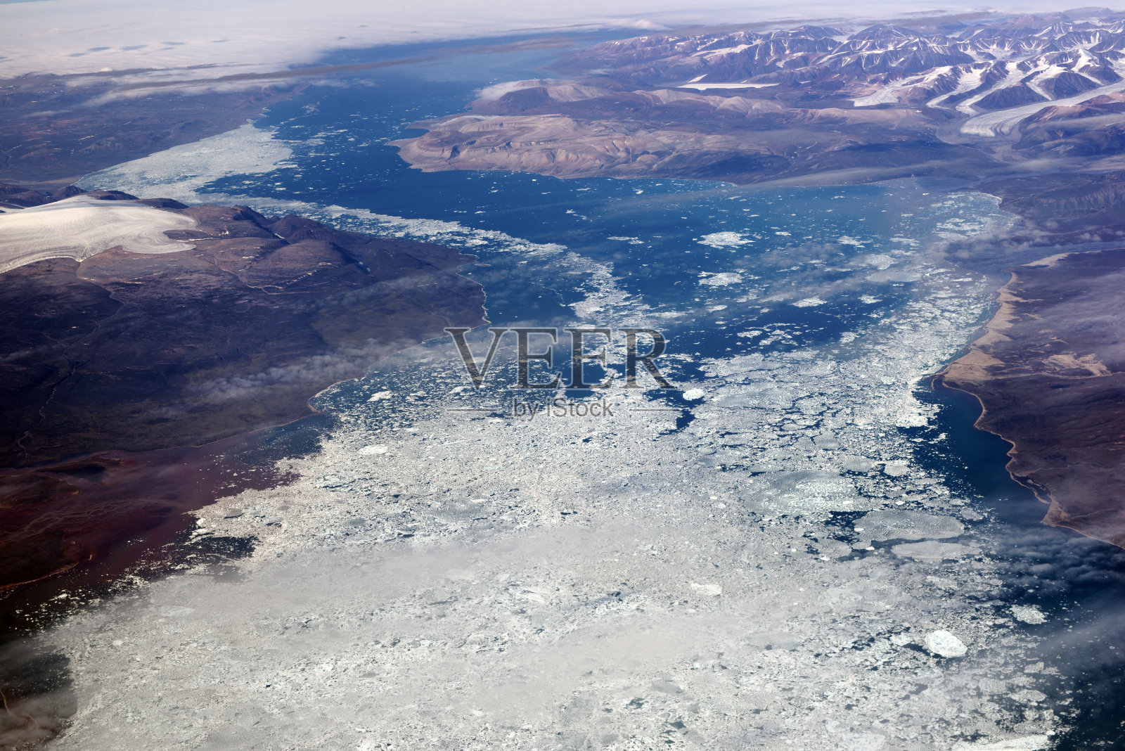 巴芬岛，12000米高空鸟瞰照片摄影图片