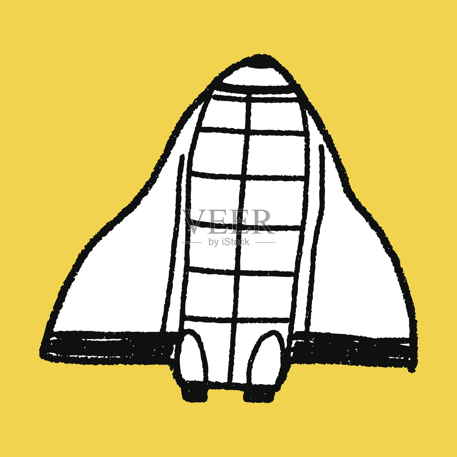 涂鸦的宇宙飞船插画图片素材