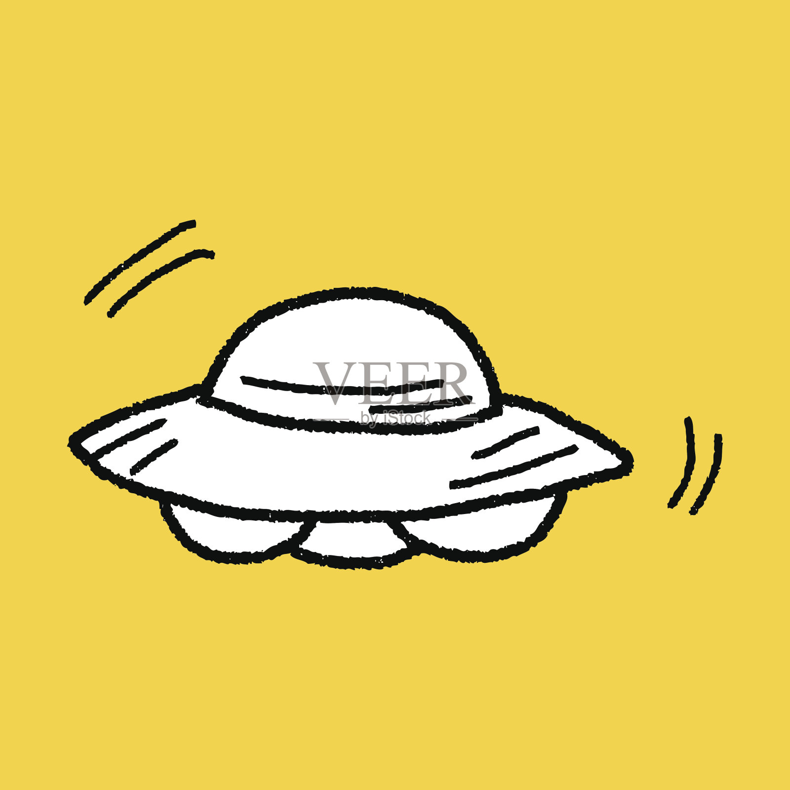 Doodle飞碟设计元素图片