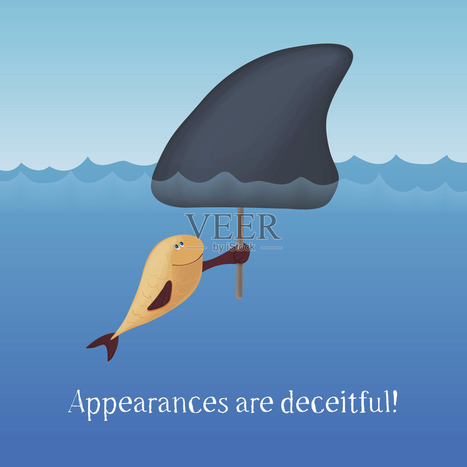 外表是诡诈的。激励卡。向量插画图片素材