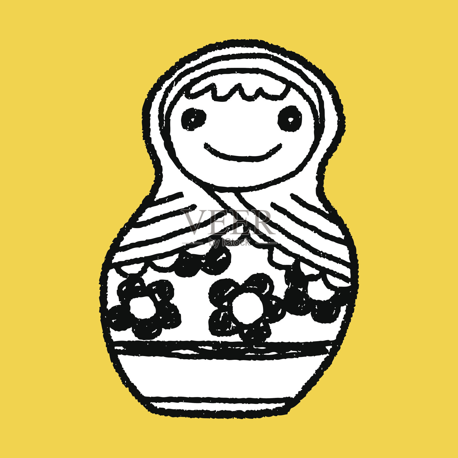 涂鸦俄罗斯套娃插画图片素材