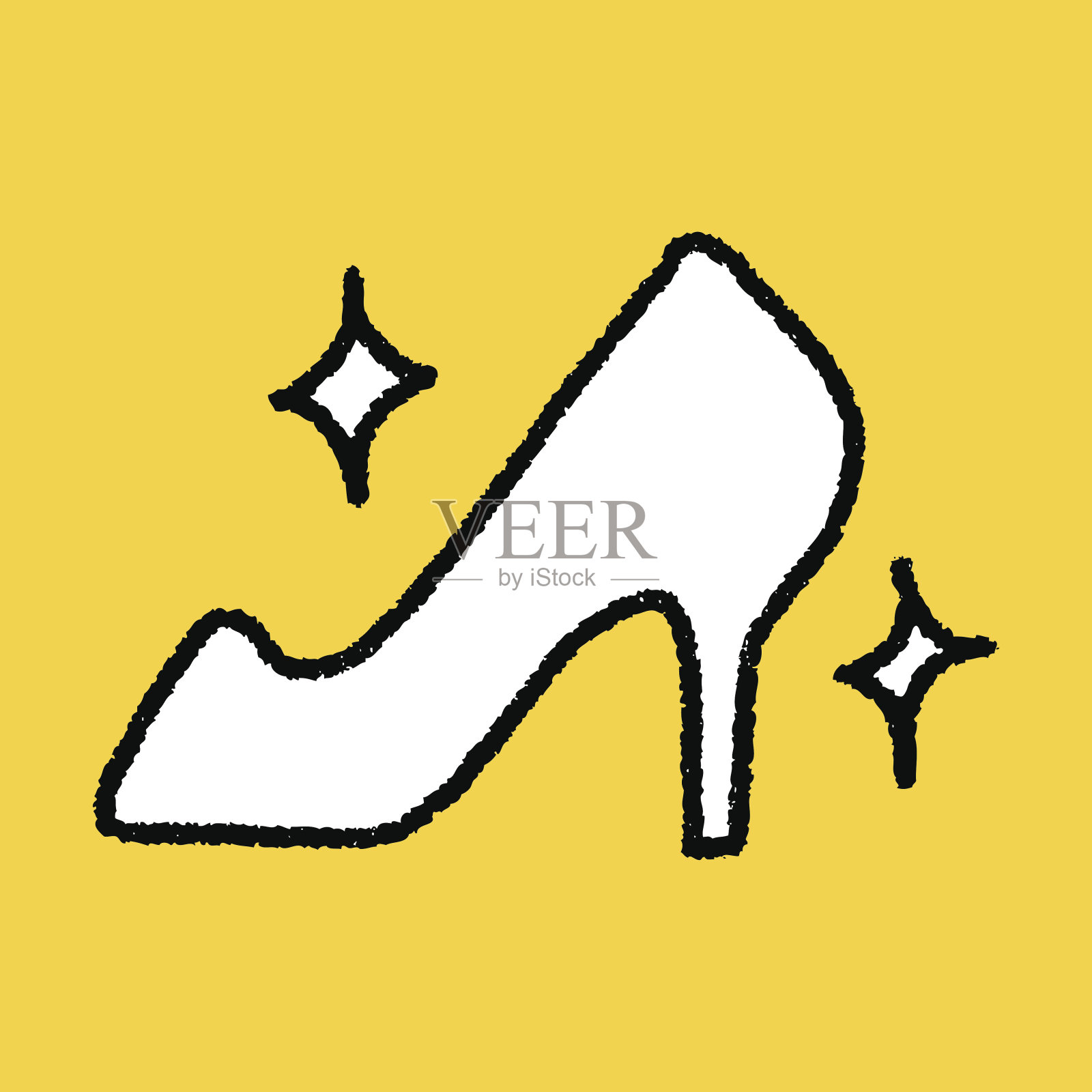 涂鸦高跟鞋插画图片素材