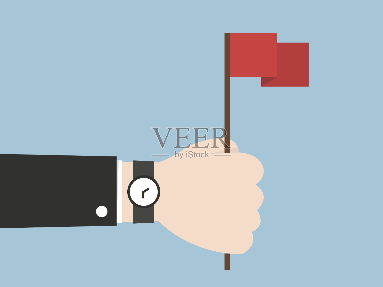 商人举着红旗，平面设计设计元素图片