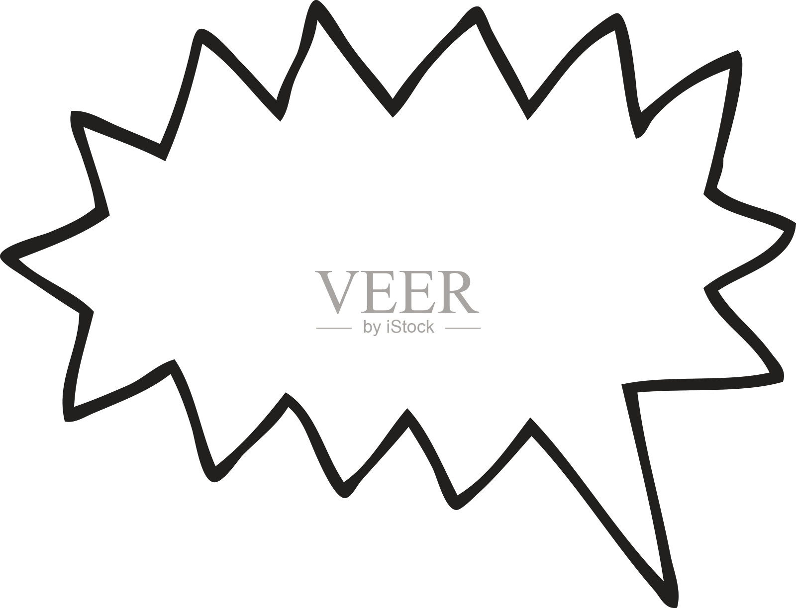 黑白卡通简单的呼泡泡涂鸦插画图片素材