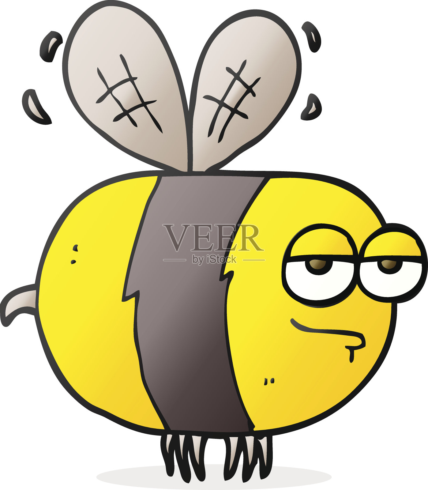 卡通不快乐的蜜蜂设计元素图片
