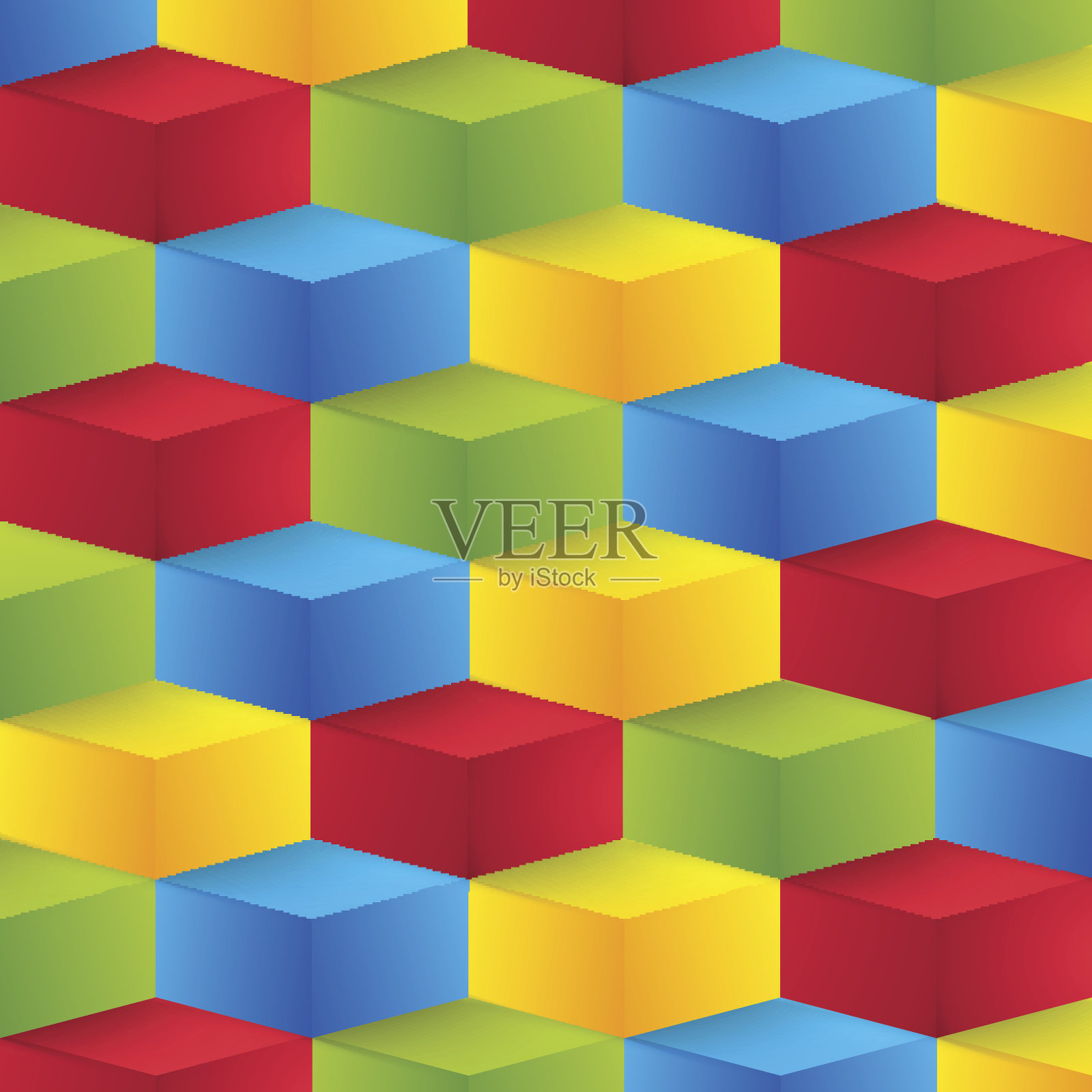 向量从立方体中抽象出几何形状。插画图片素材