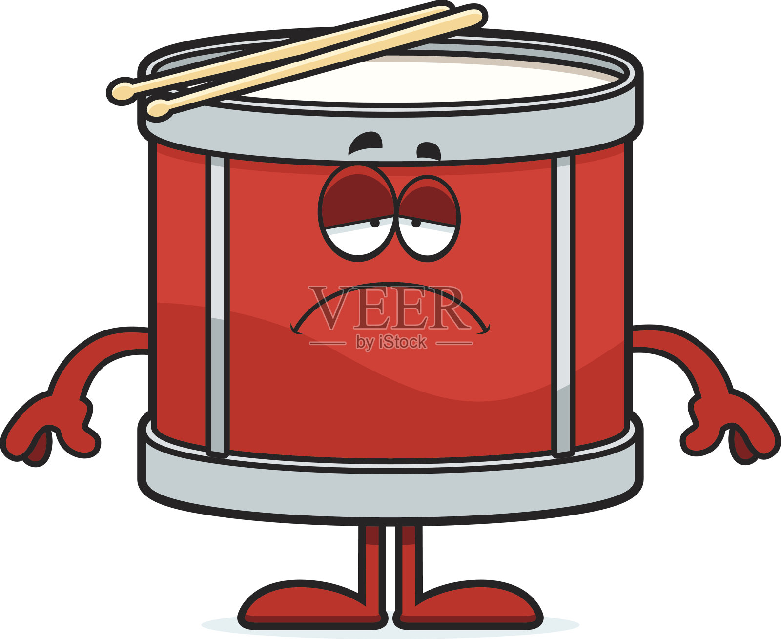 悲伤的卡通鼓设计元素图片