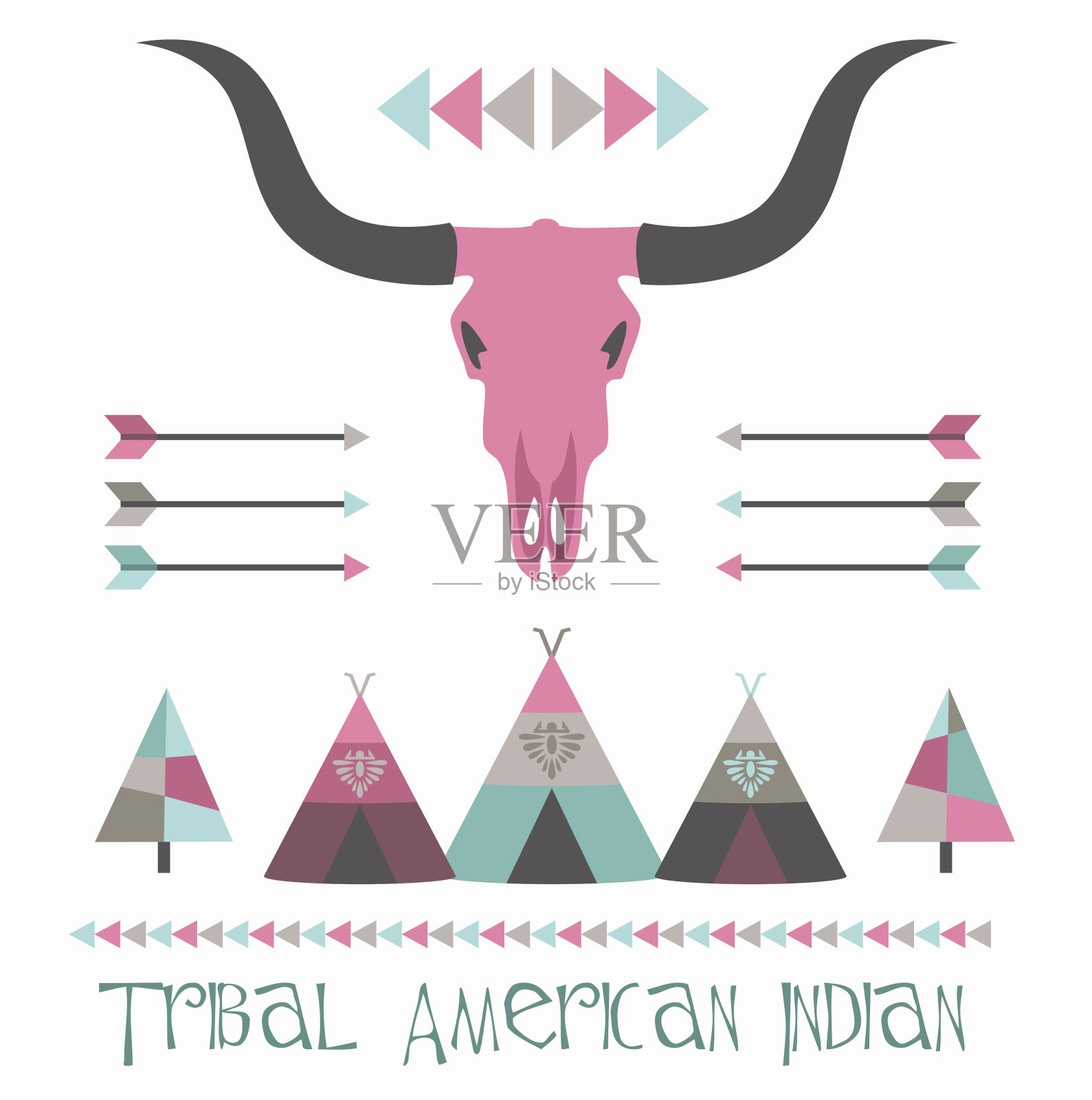 印度的设置插画图片素材