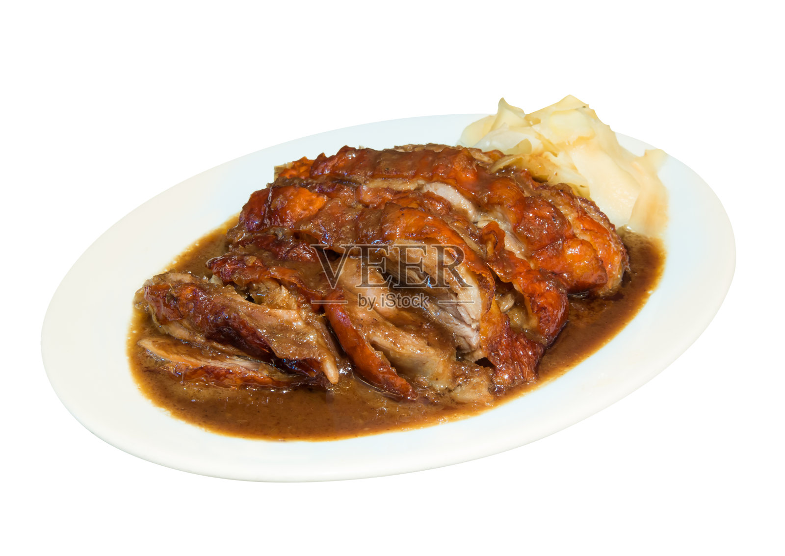 白底美味烤鸭照片摄影图片