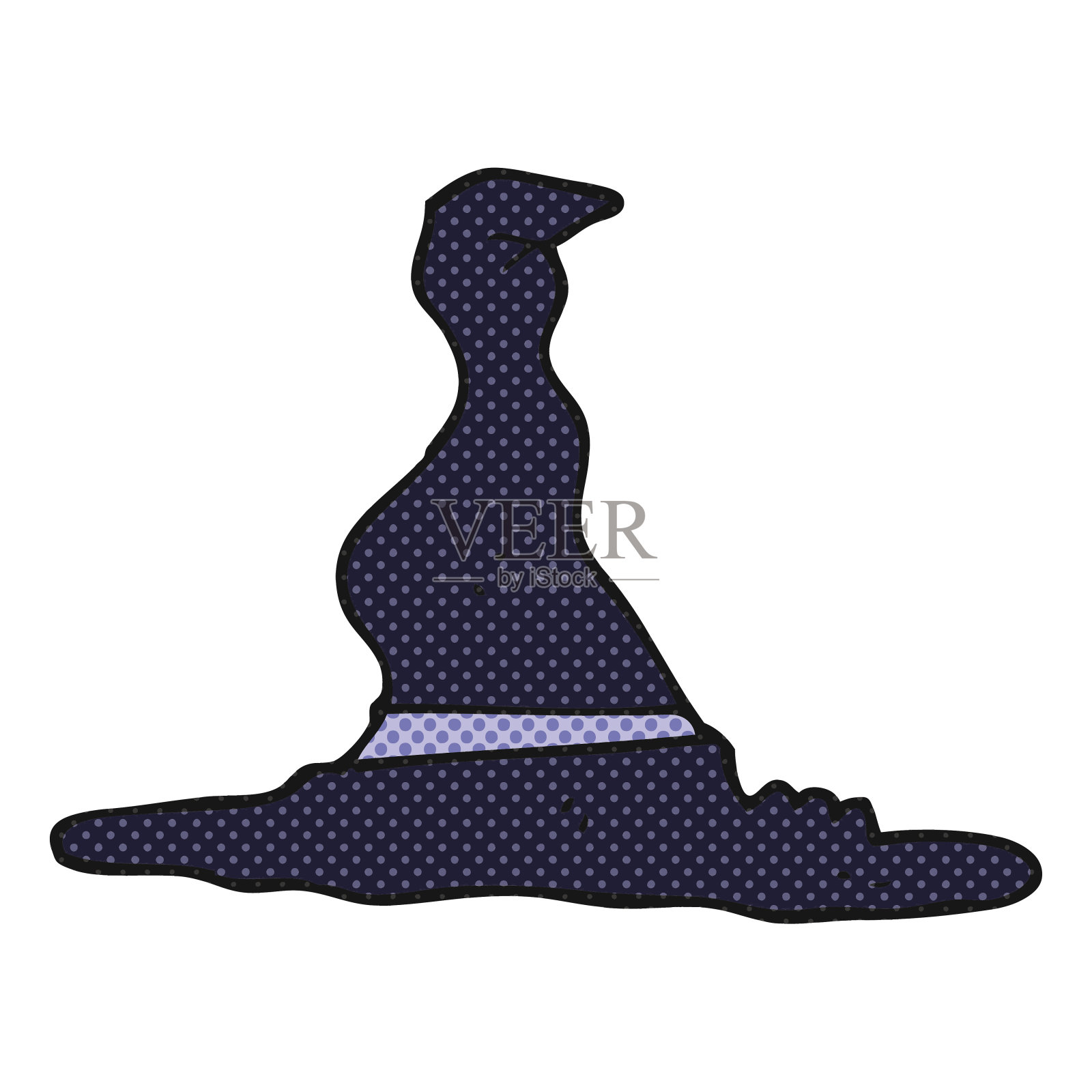 卡通女巫的帽子插画图片素材