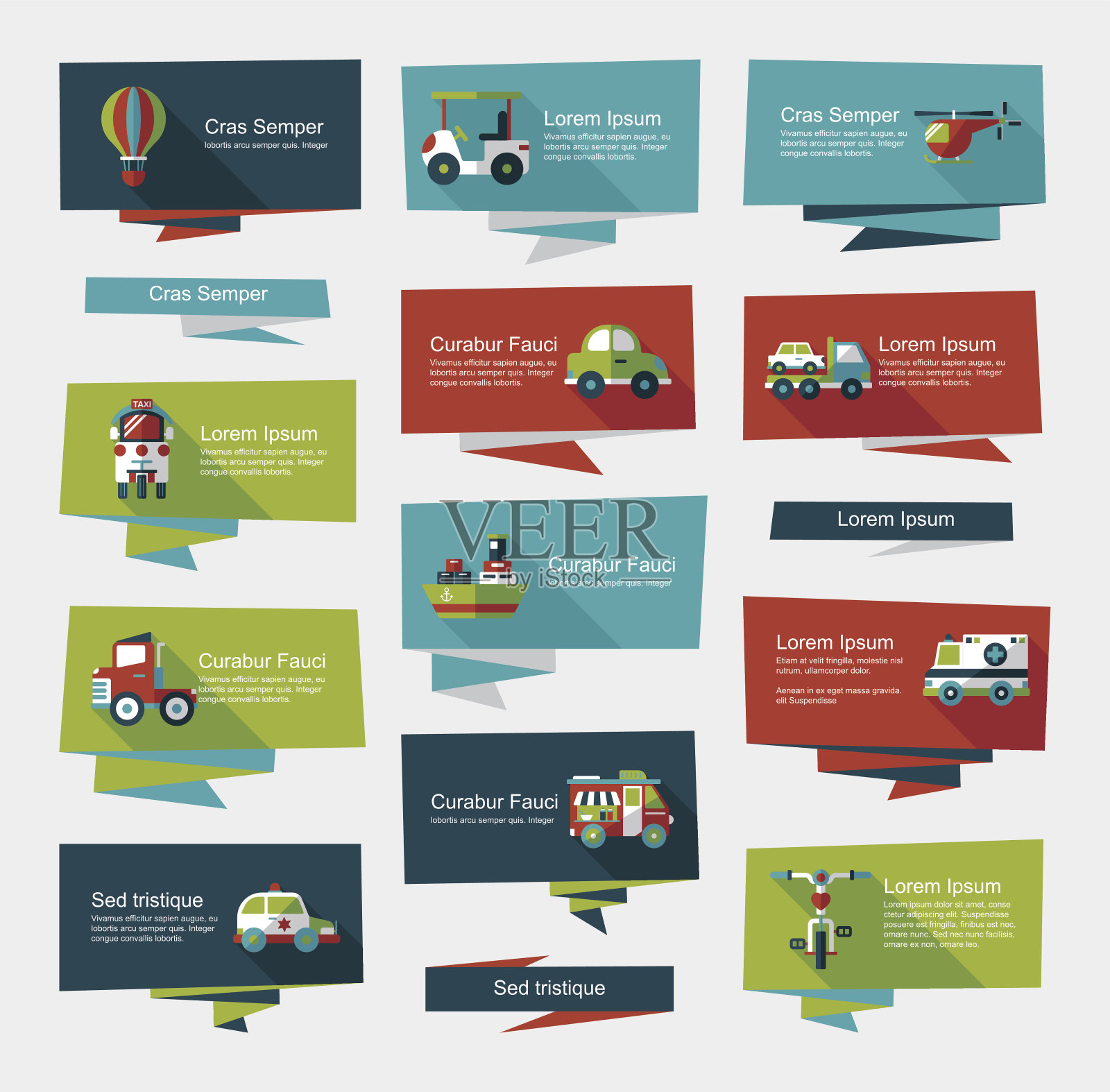 交通横幅平面设计背景集，eps10插画图片素材