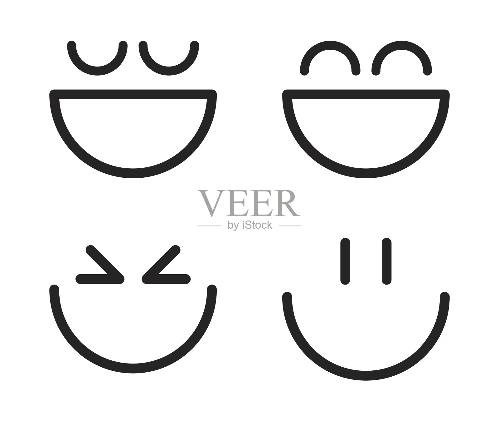 有趣的卡通脸插画图片素材