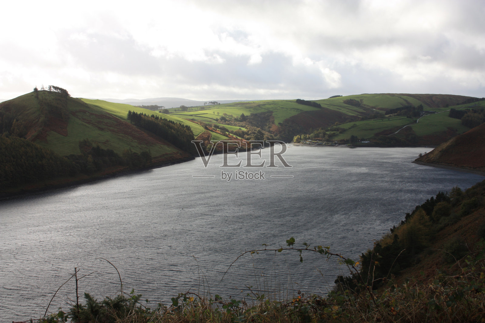 在一个灰色的日子里Llyn Clywedog的观点照片摄影图片