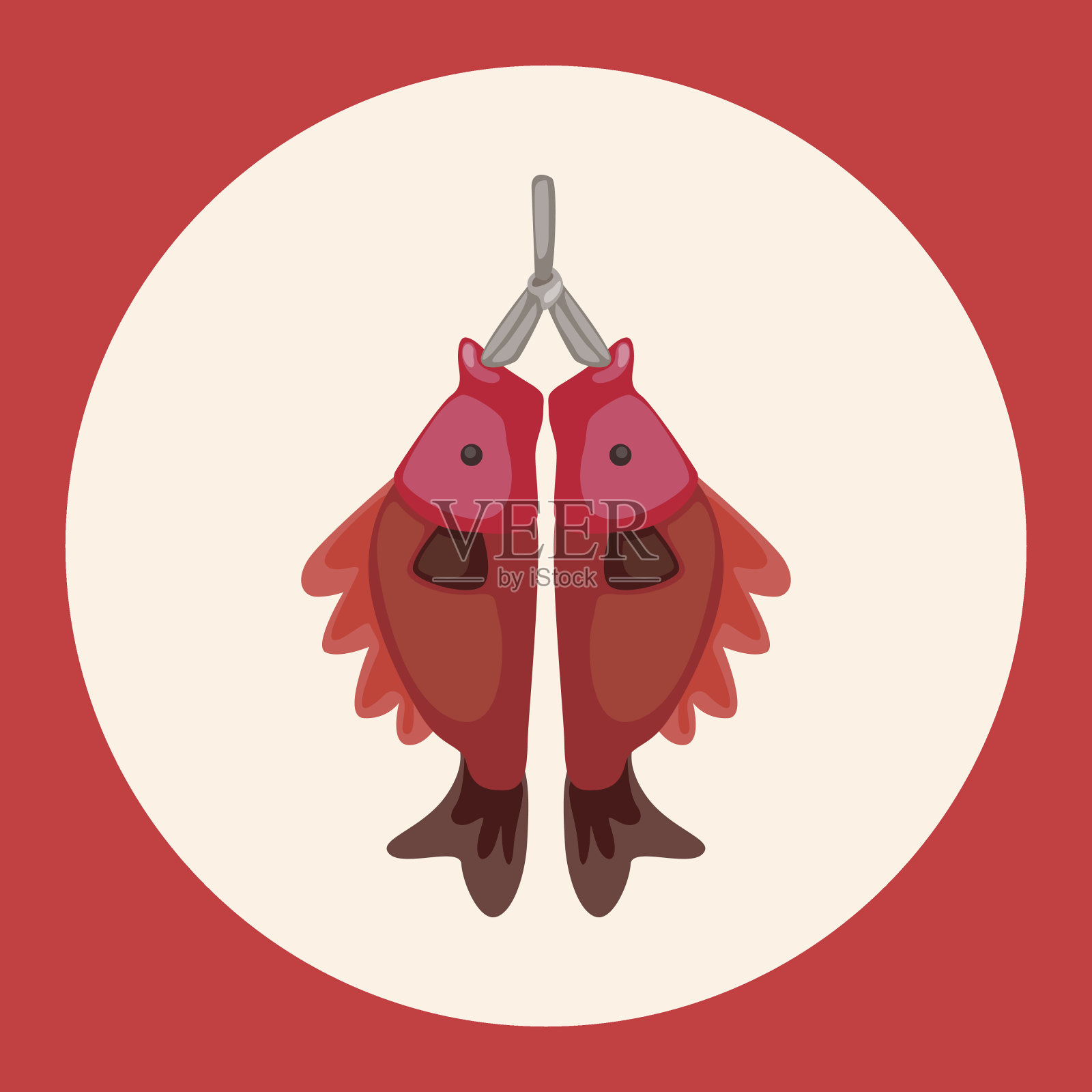 春节主题元素，中国鱼吊坠寓意吉祥插画图片素材