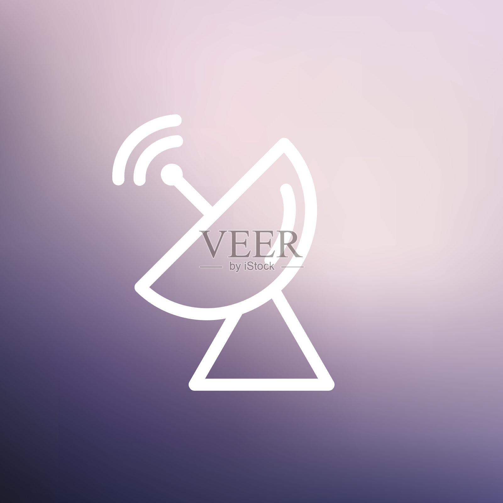 雷达卫星碟形细线图标插画图片素材