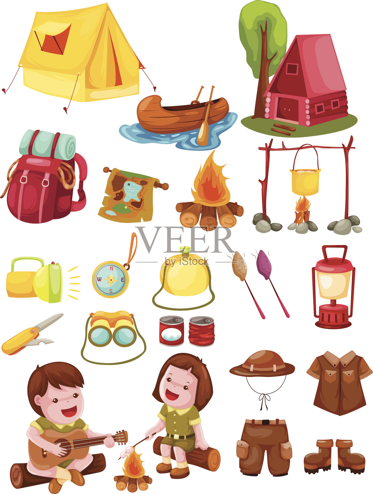 的露营插画图片素材