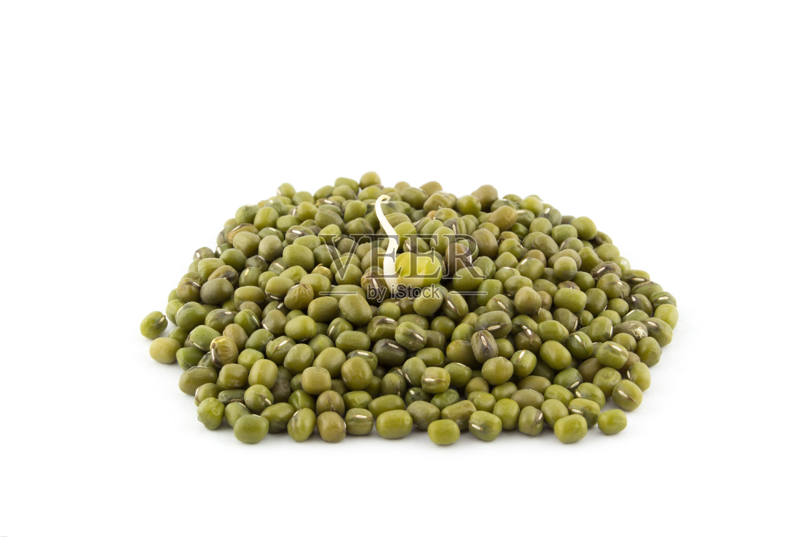 白色背景上的一组绿色坚果照片摄影图片