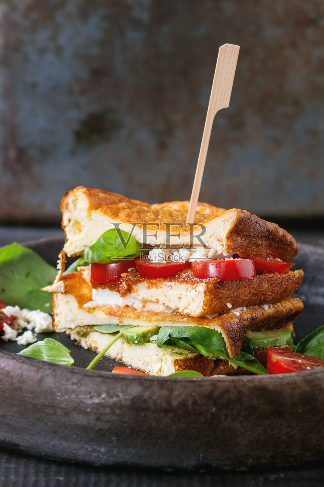 低碳水化合物面包三明治照片摄影图片