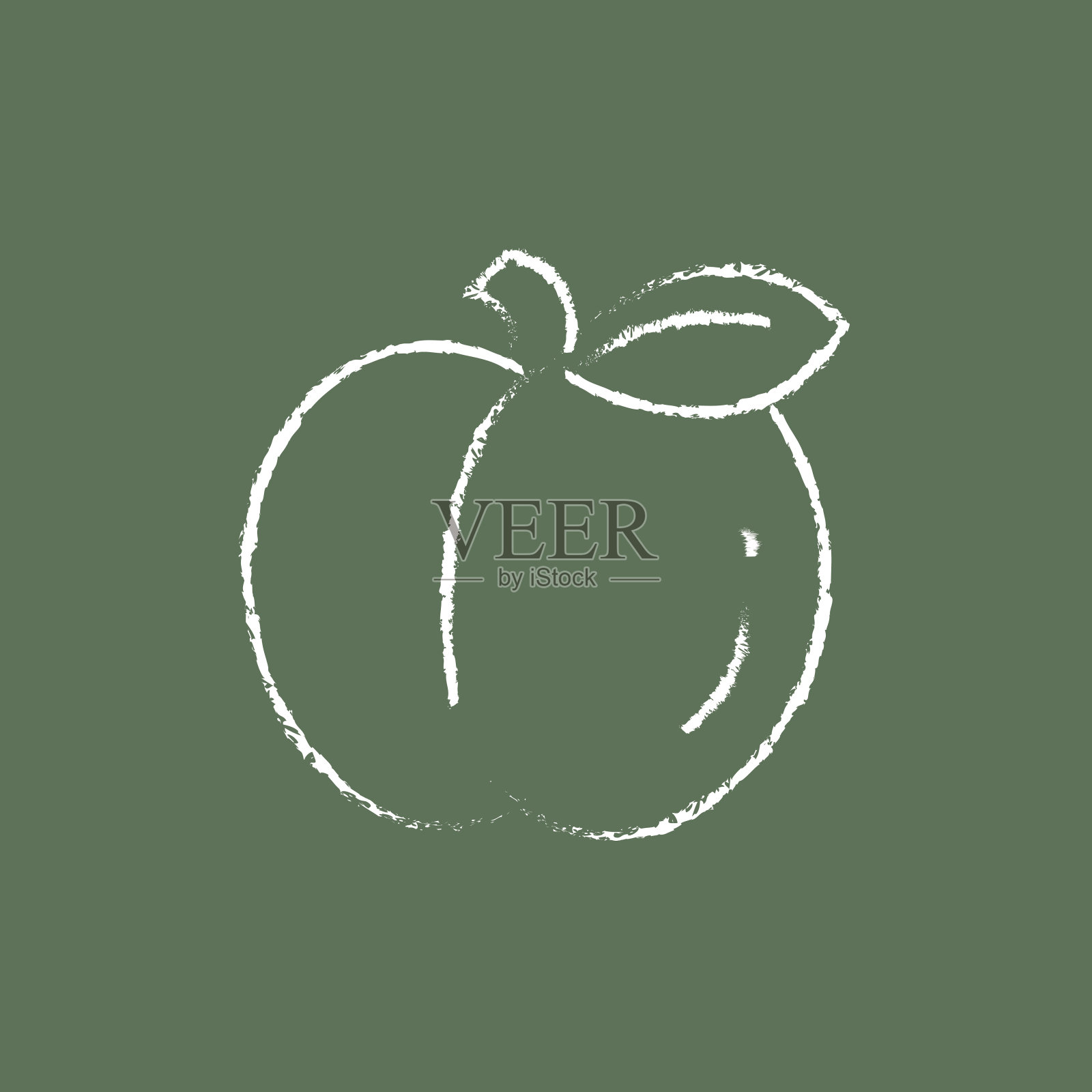 用粉笔画的苹果图标插画图片素材