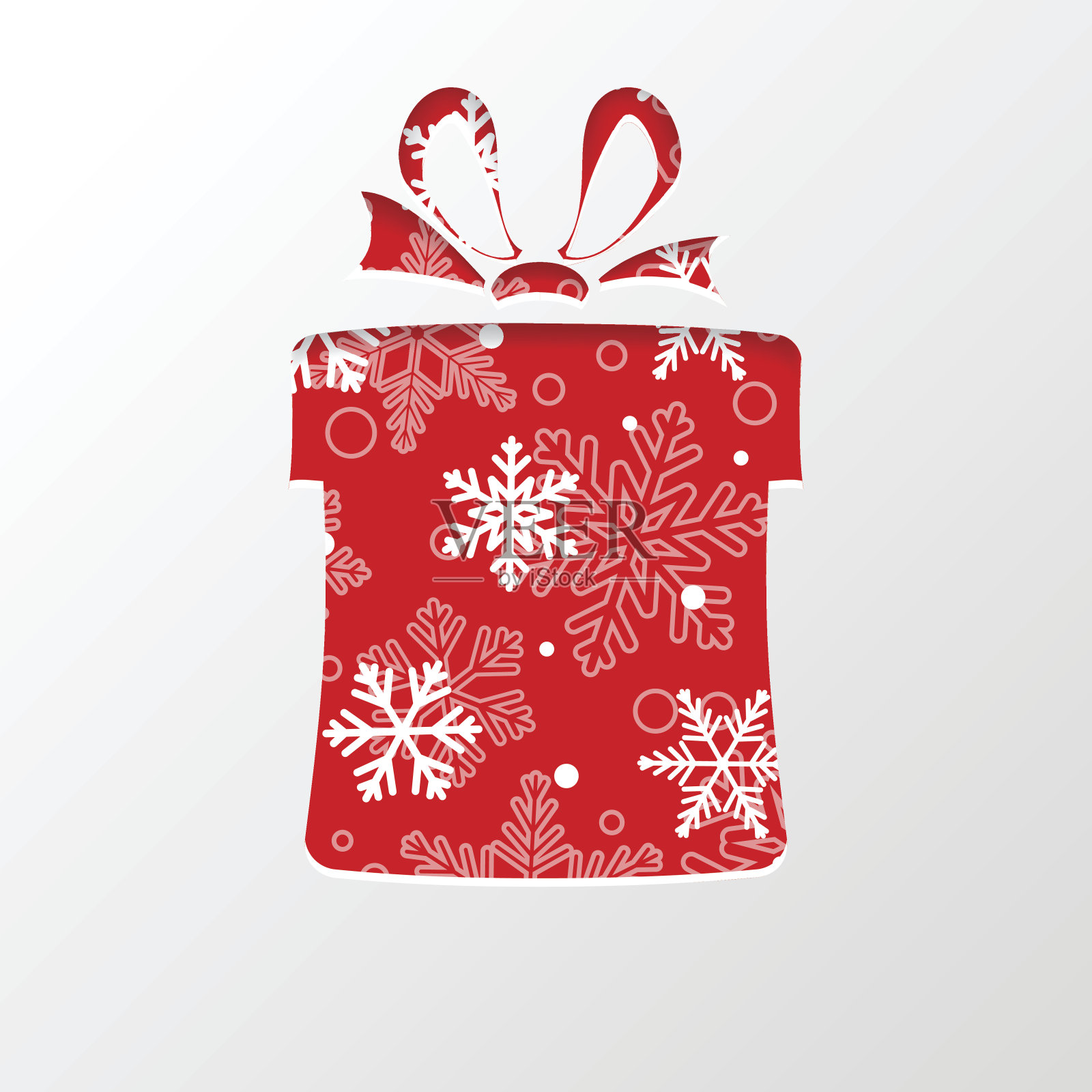 把纸剪成圣诞礼物盒的形状插画图片素材