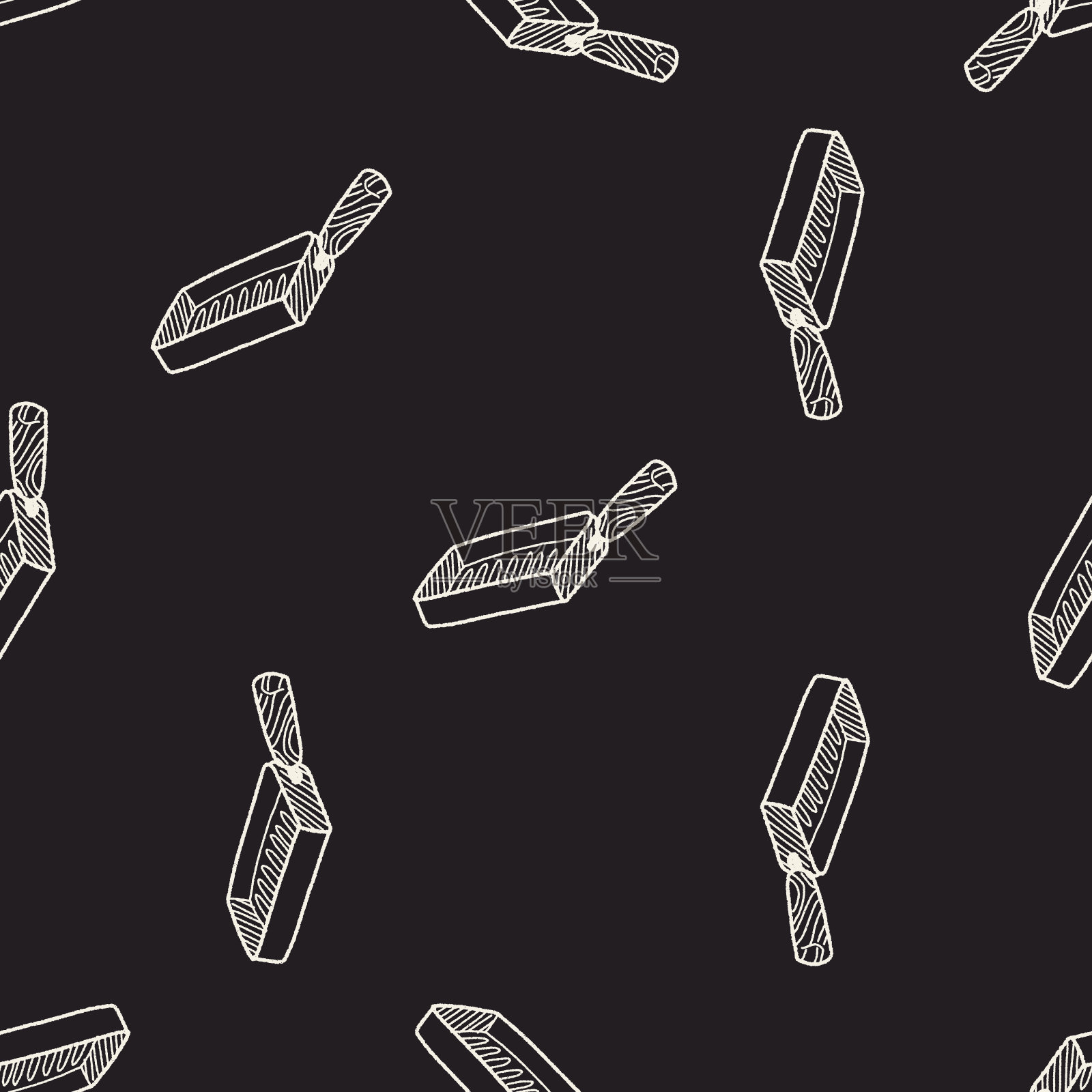 Pan doodle无缝图案背景插画图片素材