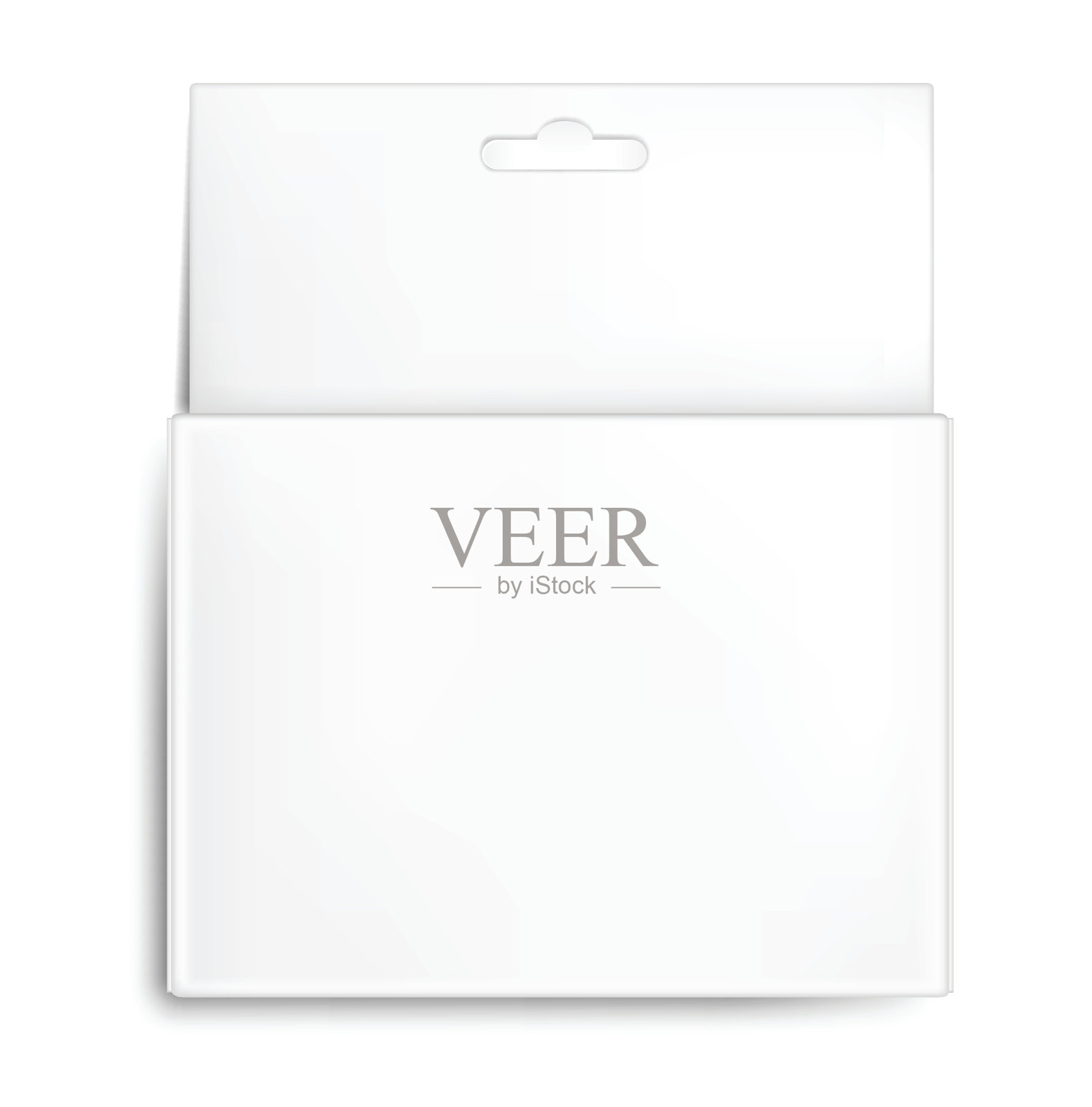 带有挂孔的逼真的白纸包装盒。插画图片素材