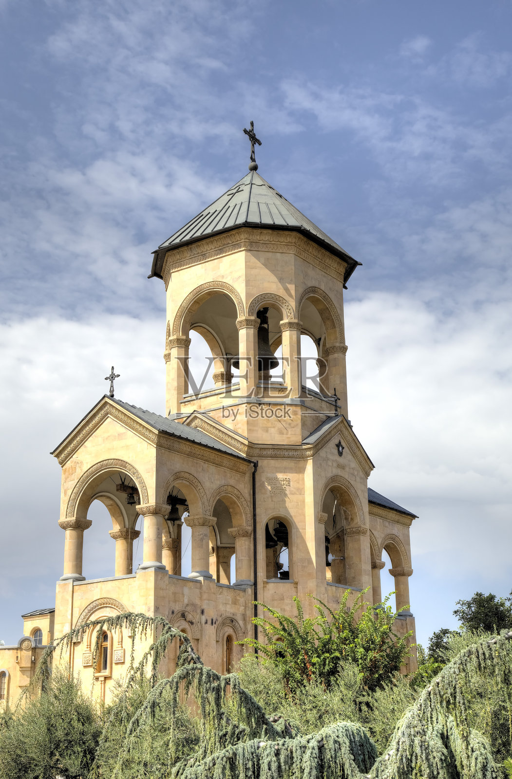 圣三一大教堂(Tsminda Sameba)。第比利斯,格鲁吉亚照片摄影图片