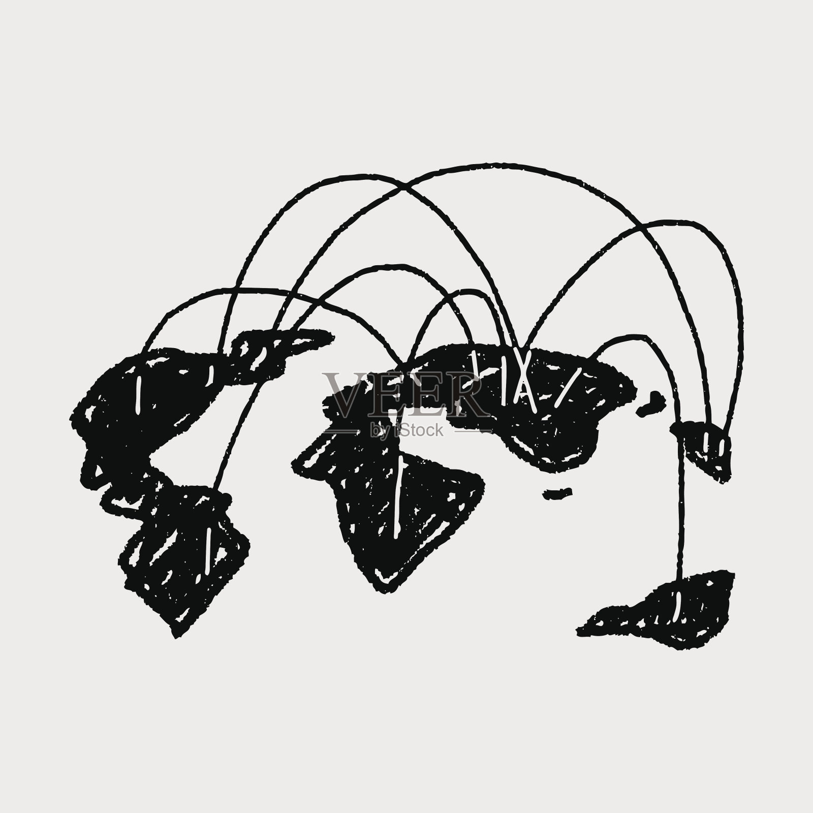 全球社会涂鸦插画图片素材