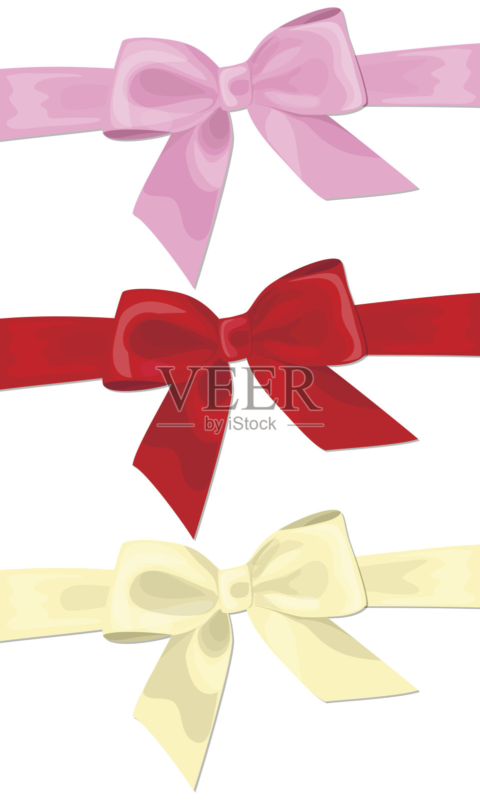 五彩缤纷的节日蝴蝶结设计元素图片