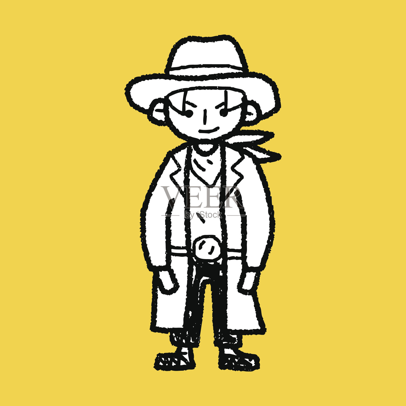 牛仔涂鸦设计元素图片