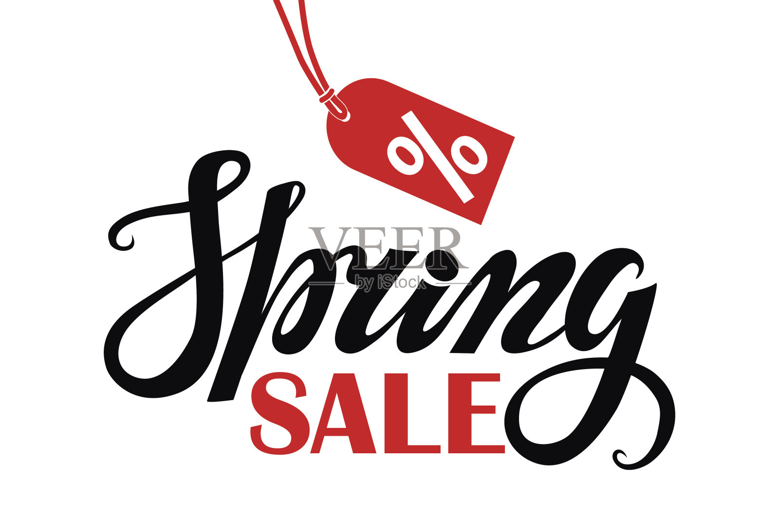 春季出售。白底刻字设计元素图片