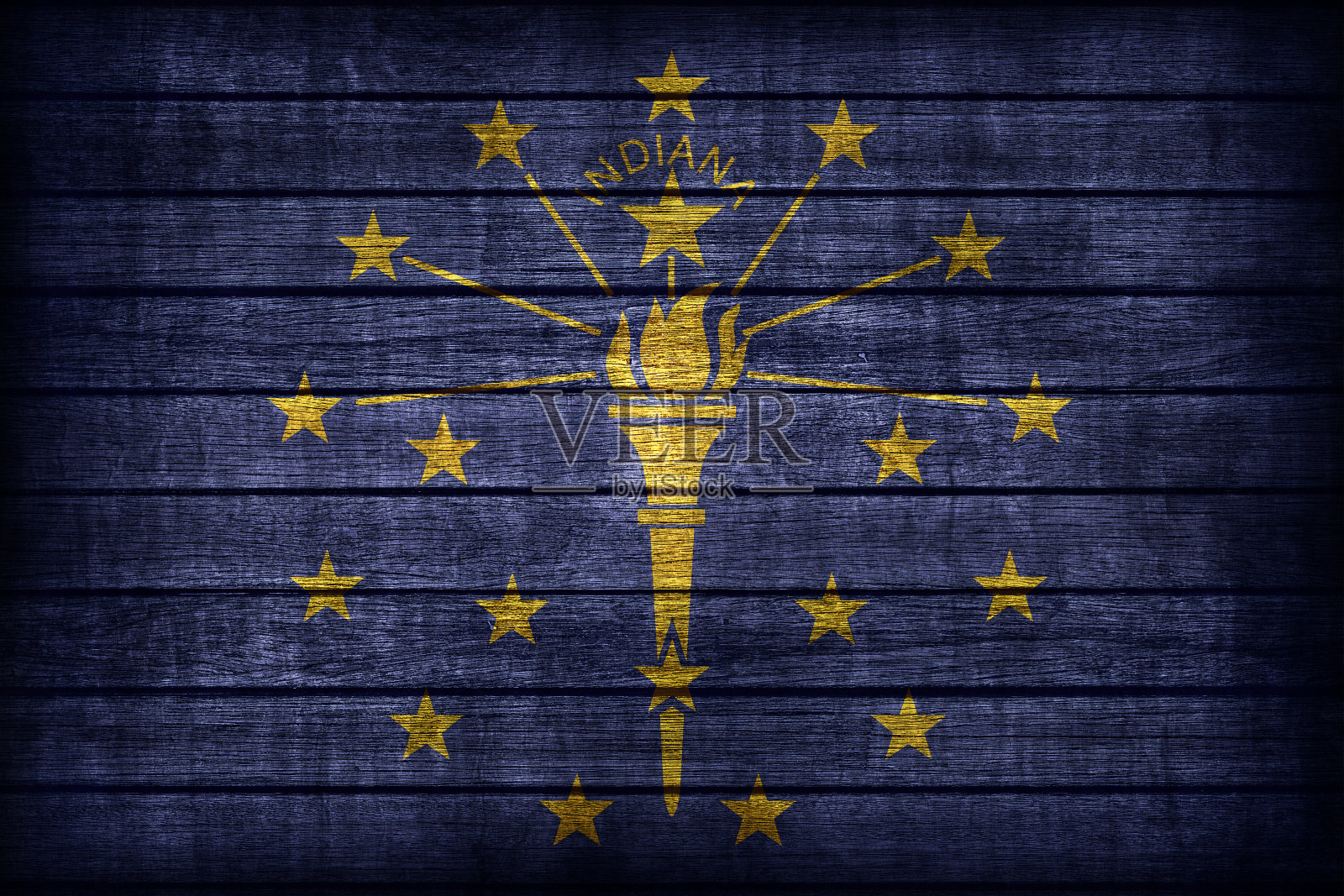 印地安纳旗花纹木板纹理，复古复古风格照片摄影图片