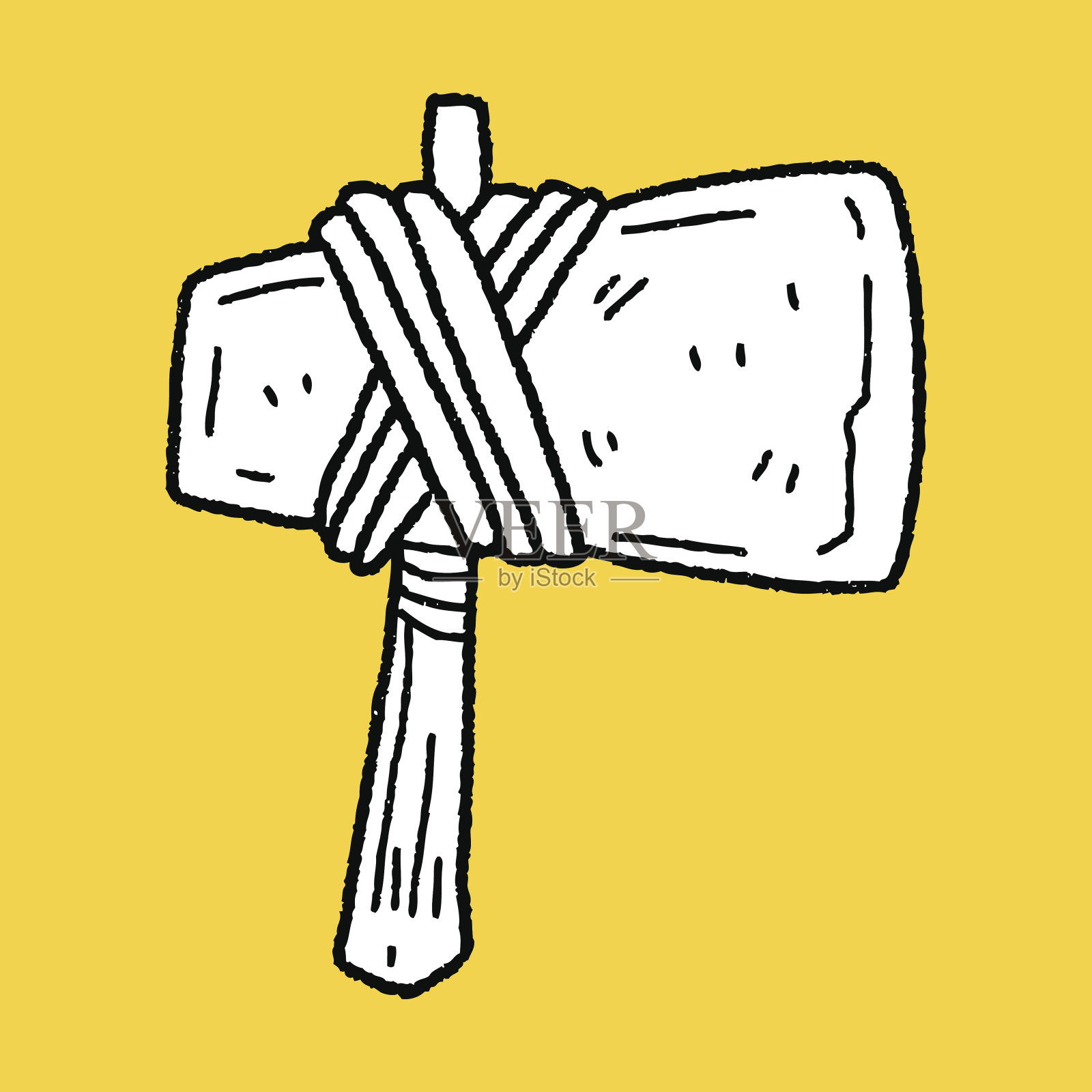 斧涂鸦插画图片素材