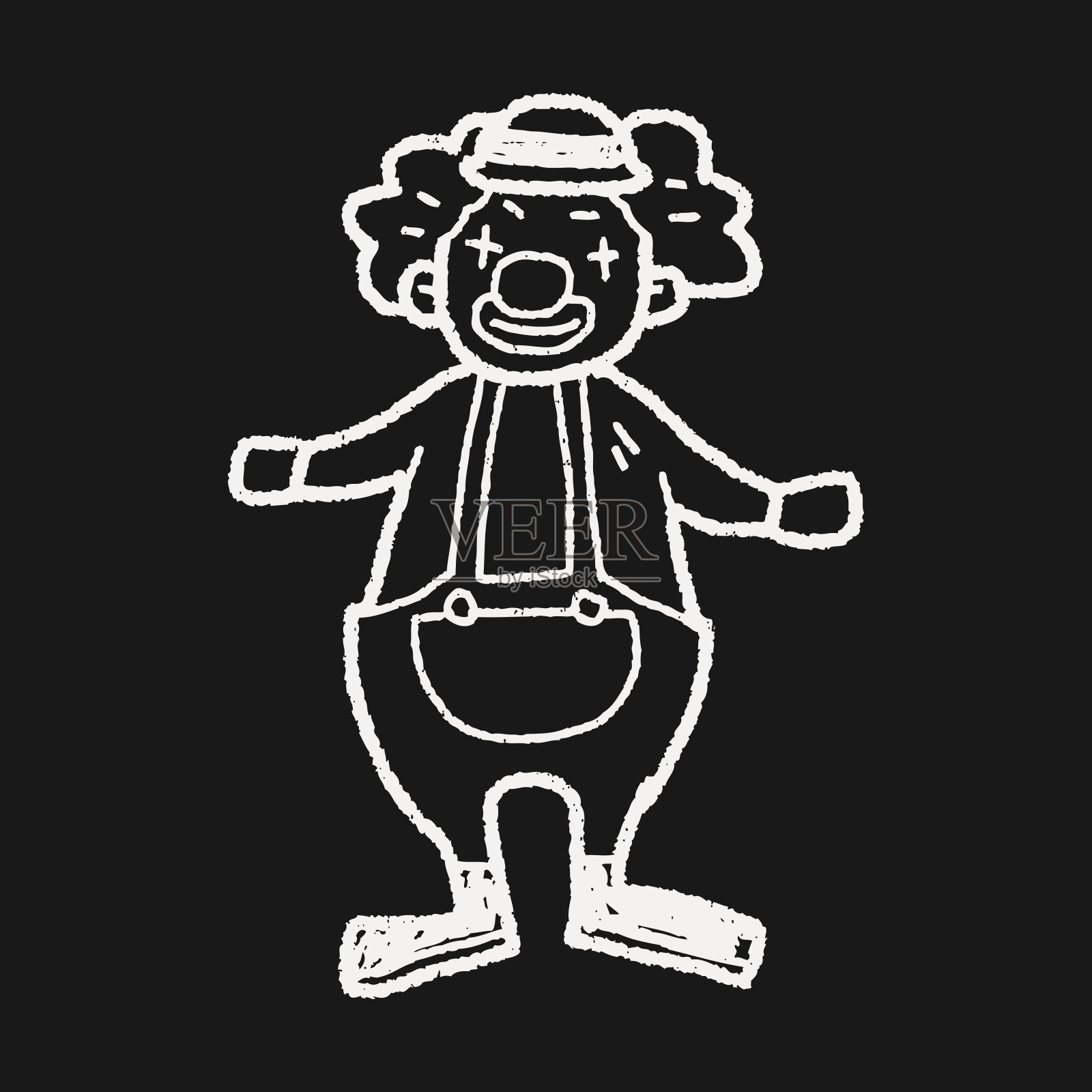 小丑涂鸦设计元素图片