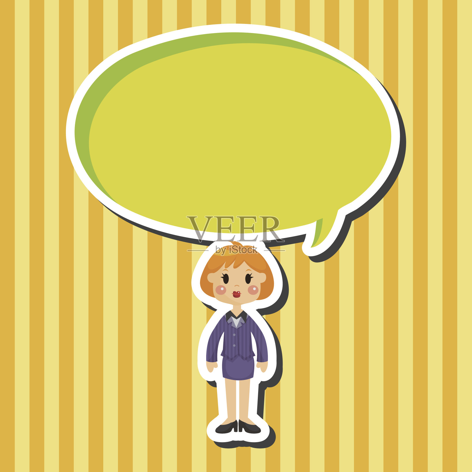 卡通女性主题元素插画图片素材