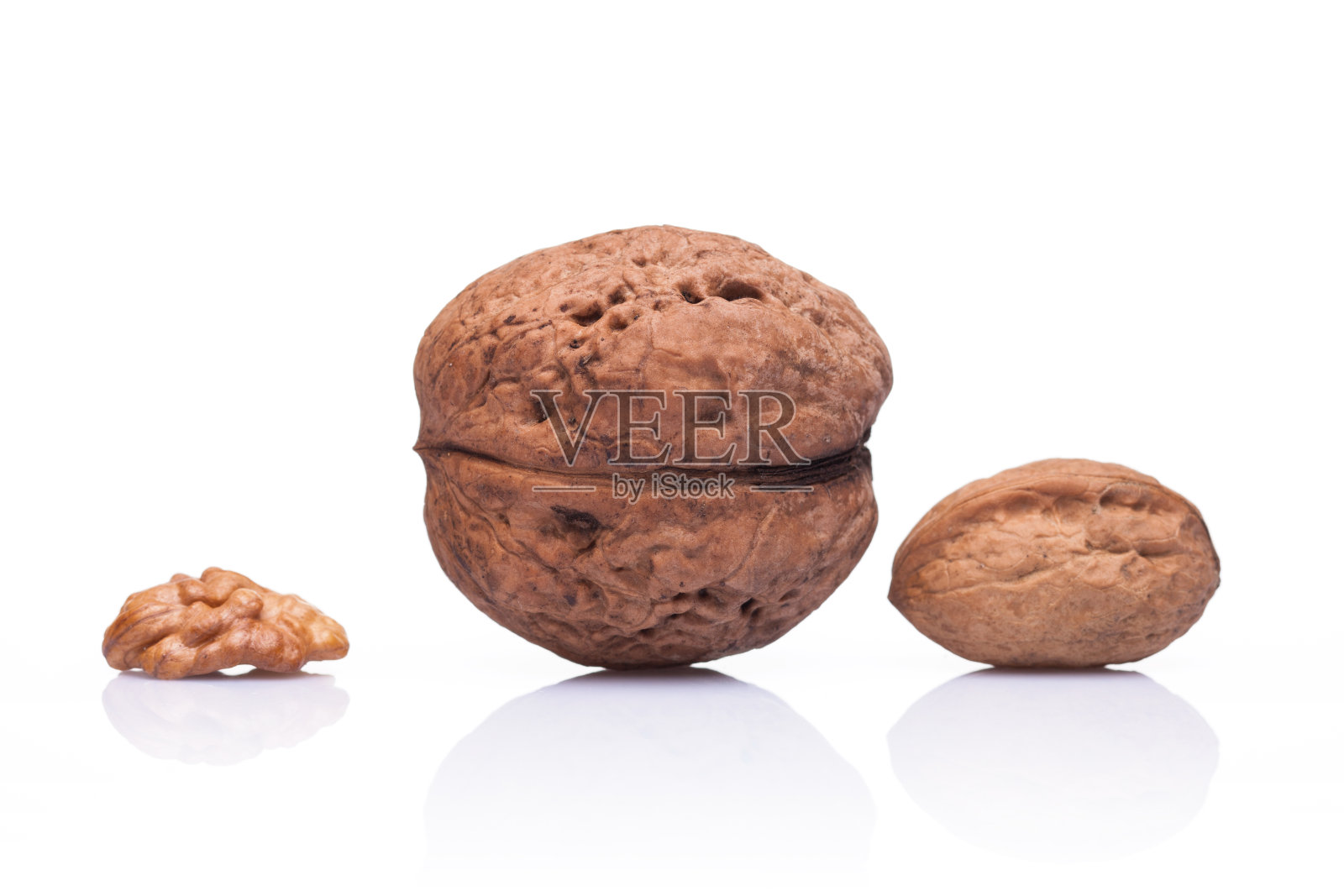 白色上孤立的核桃照片摄影图片