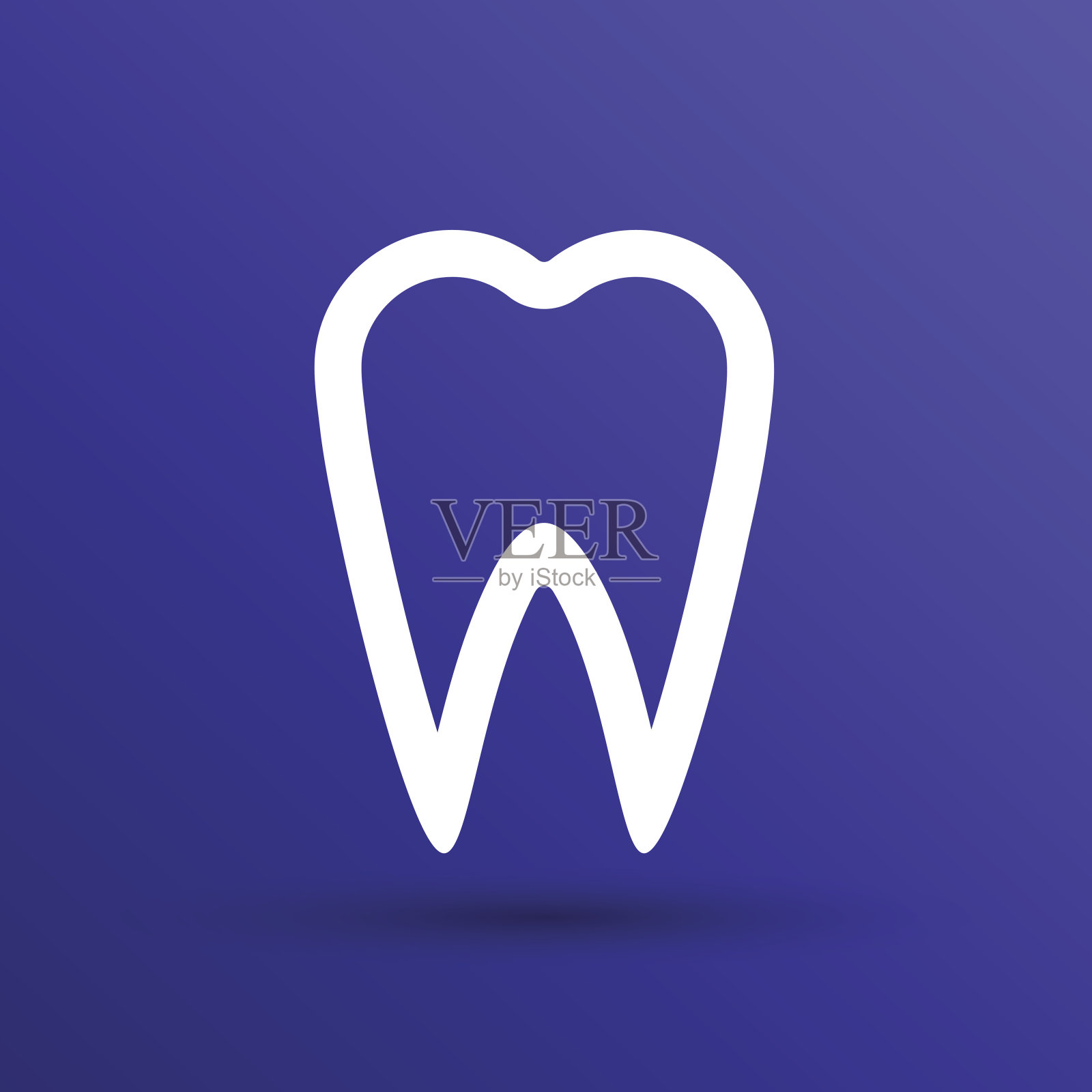 牙痛矢量图标：诊所美白标志插画图片素材