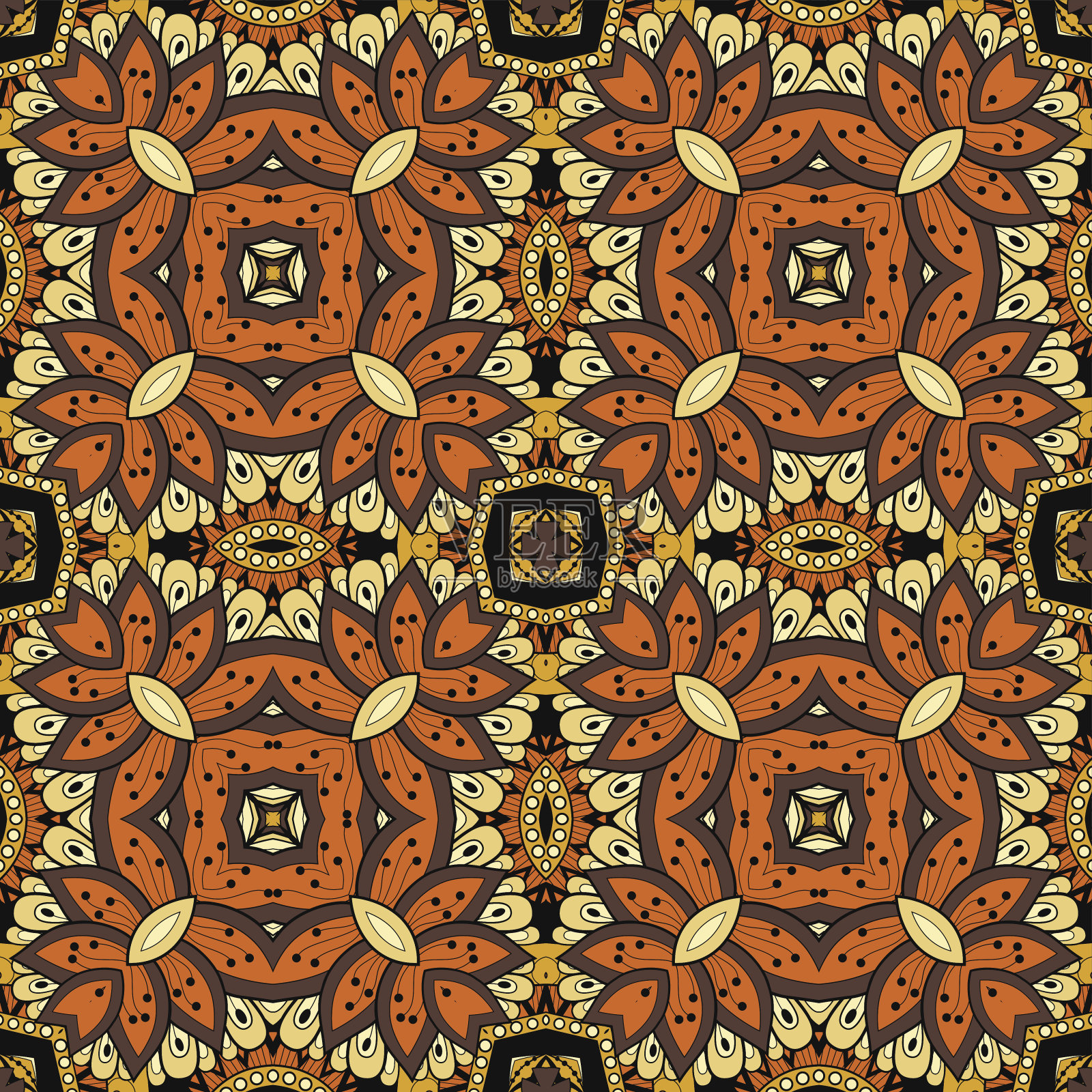 矢量无缝抽象部落模式插画图片素材