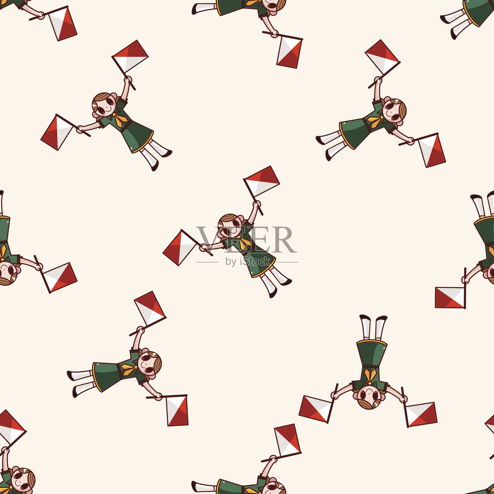 童子军，卡通贴纸图标插画图片素材