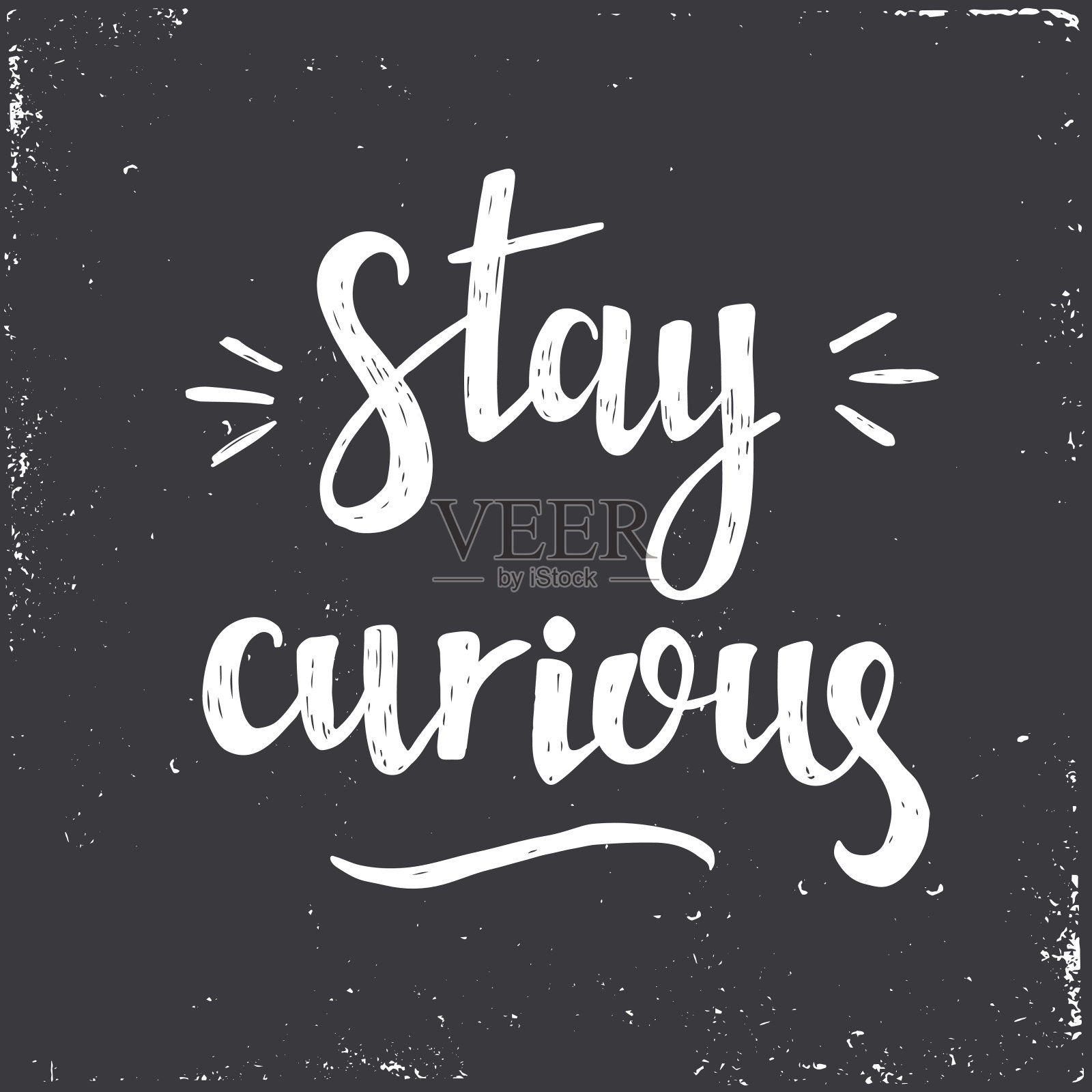 手绘印刷海报。概念手写短语Stay插画图片素材