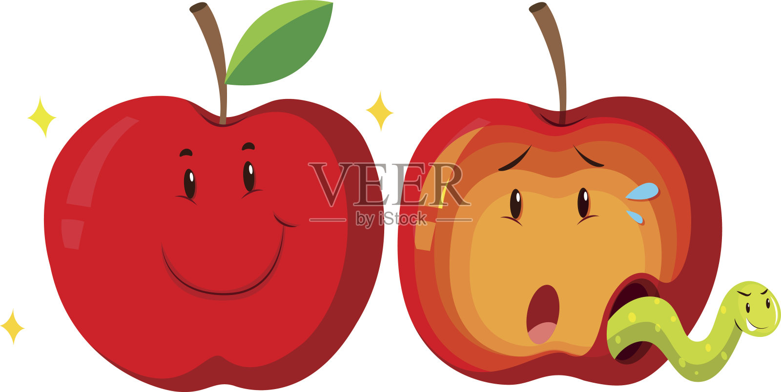 新鲜苹果烂苹果设计元素图片