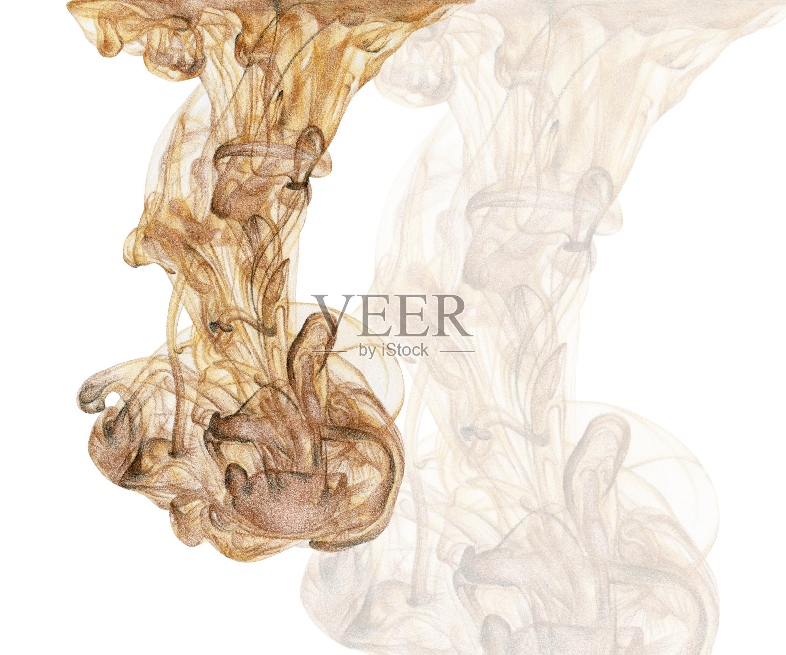 手绘抽象墨云插图插画图片素材