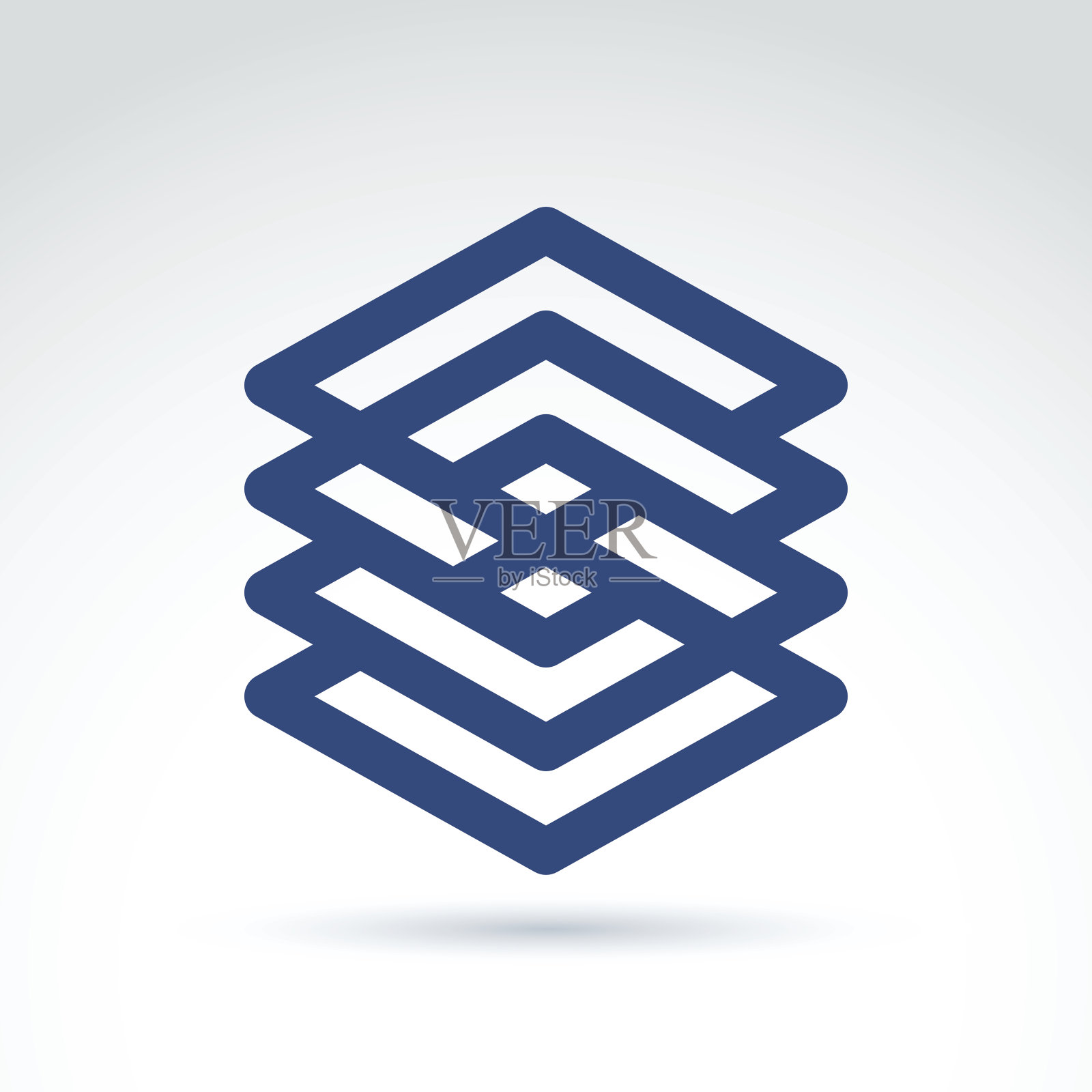 四个向量抽象相交的单色菱形，交织在一起插画图片素材