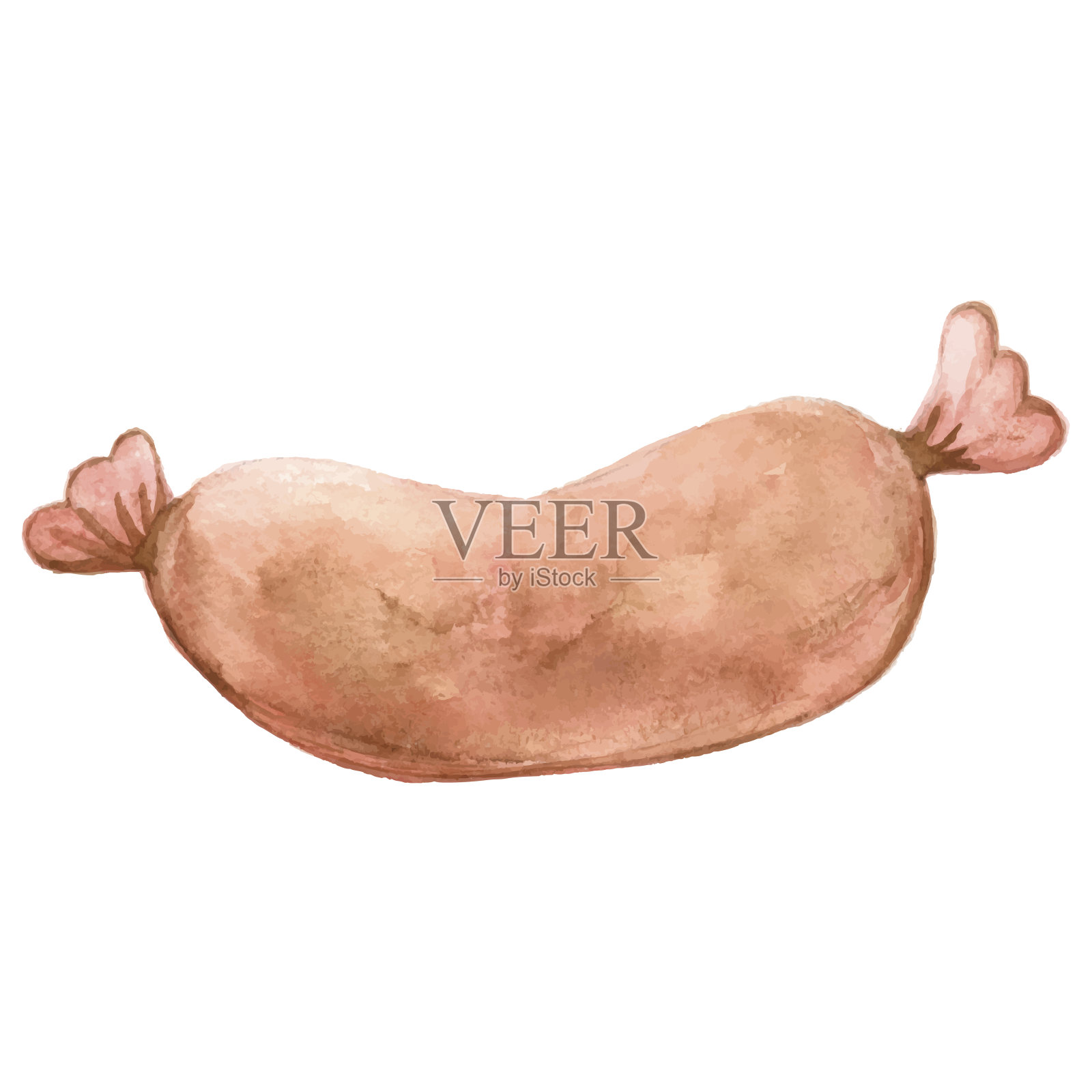 水彩香肠设计元素图片