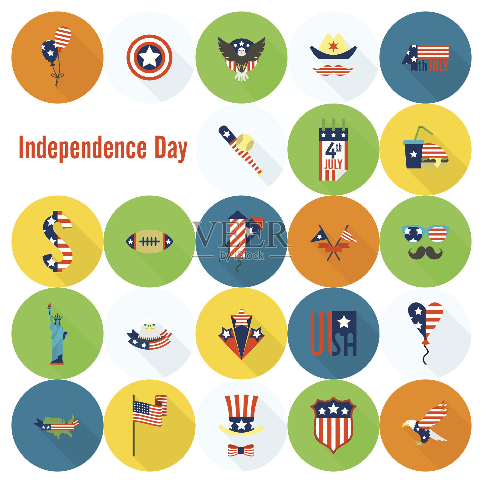 美国独立日插画图片素材