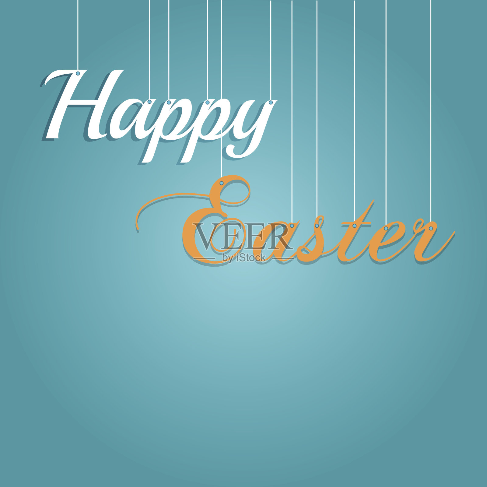 复活节兔子和彩蛋在草地上插画图片素材